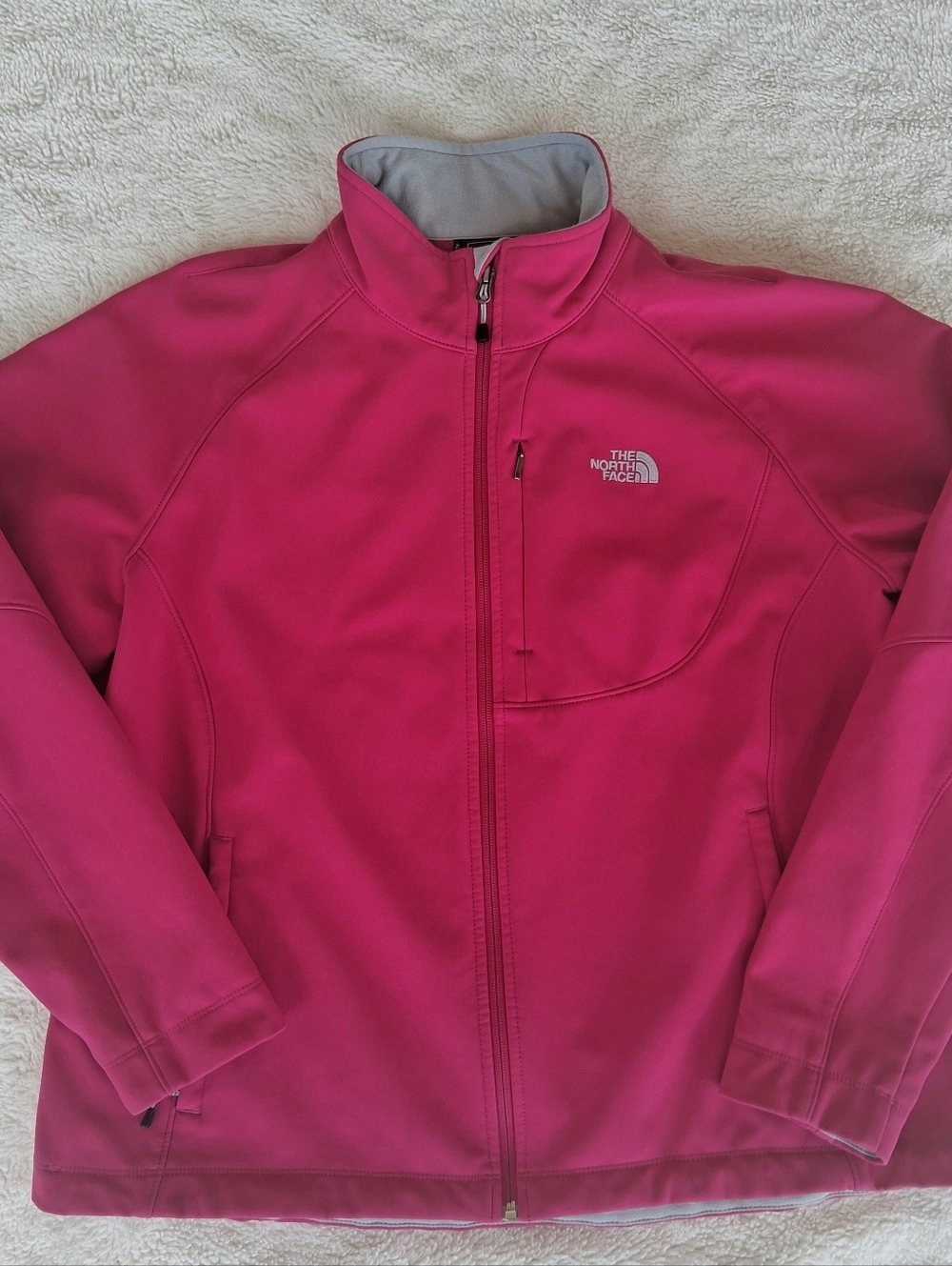 North Face Women's Athletic Soft Shell Fleece Lined Pink Zip Up Jacket